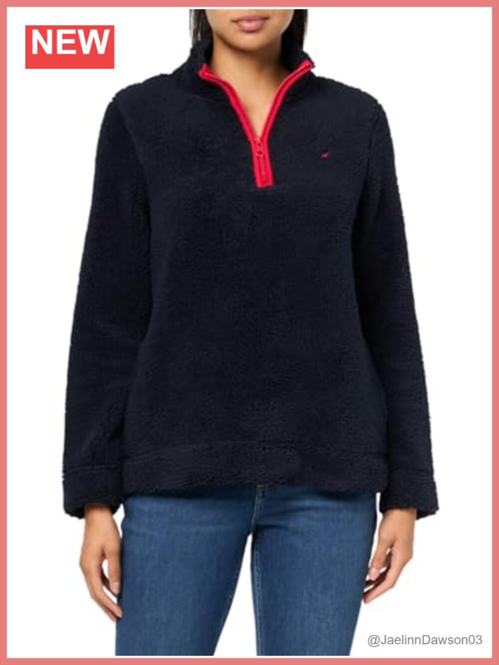 Mockneck Fleece Sweater Pullover 1/4 Zip Long Sleeve Women's